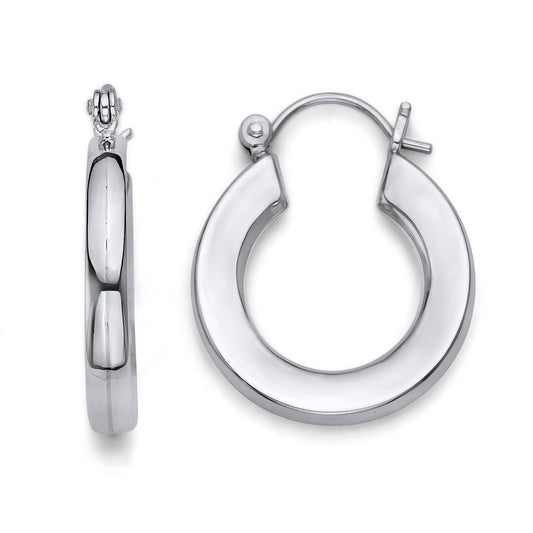 925 Sterling Silver Knife Edge Tube Hoop Earrings