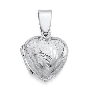 925 Sterling Silver Engraved Heart Locket Pendant