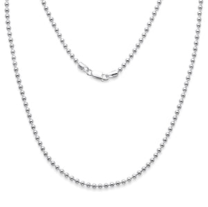 925 Sterling Silver Pallini Bead Ball Necklace & Bracelet 3mm