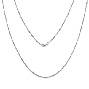 925 Sterling Silver Spiga Wheat Chain Necklace 1.3mm