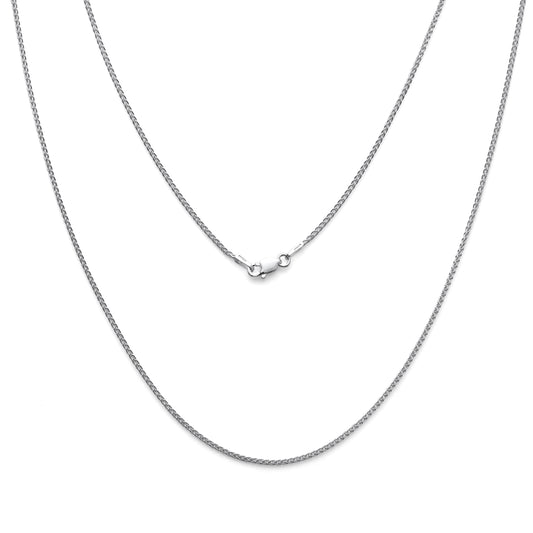 925 Sterling Silver Spiga Wheat Chain Necklace 1.3mm