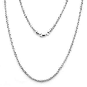 925 Sterling Silver Spiga Wheat Chain Necklace & Bracelet 2.5mm